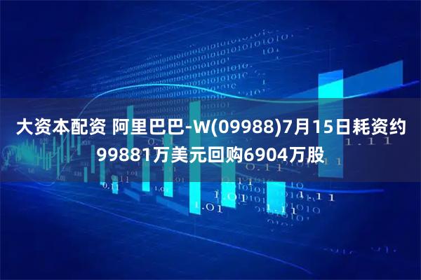 大资本配资 阿里巴巴-W(09988)7月15日耗资约99881万美元回购6904万股